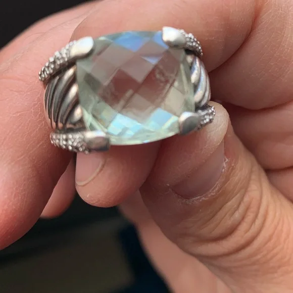 EUC - David Yurman Prasiolite and Diamond Ring - Picture 2 of 16